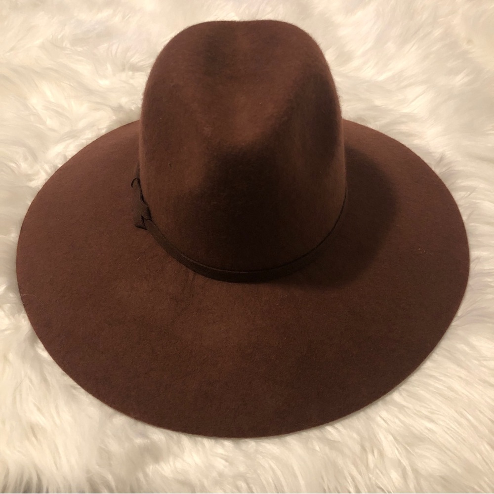 Nordstrom Wool Hat Burgundy/Rust Women One Size Adjustable Lightly Floppy Hat